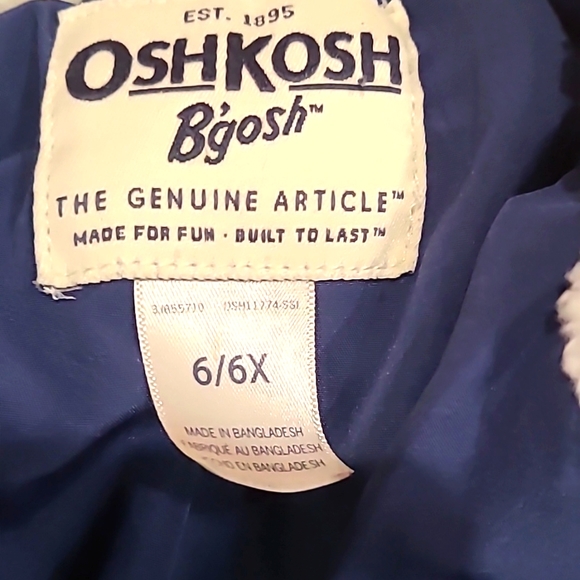 EUC Size 6/6x Oshkosh B'gosh brand fully lined denim jacket w/sherpa 👌 collar - Picture 2 of 8